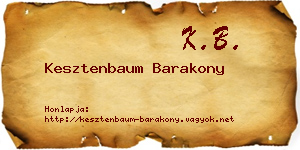 Kesztenbaum Barakony névjegykártya